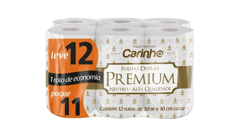 Papel Higiênico Carinho Premium - 30X10