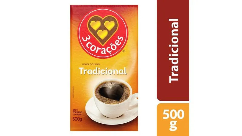 CAFÉ 3 CORAÇÕES TRADICIONAL 500G