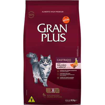 Ração Affinity PetCare GranPlus Salmão e Arroz para Gatos Castrados Adultos 10,1kg