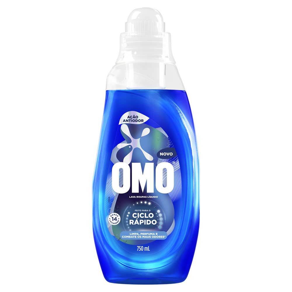 L roupas Líq Ciclo Rápido Omo Ação Antiodor 750ml