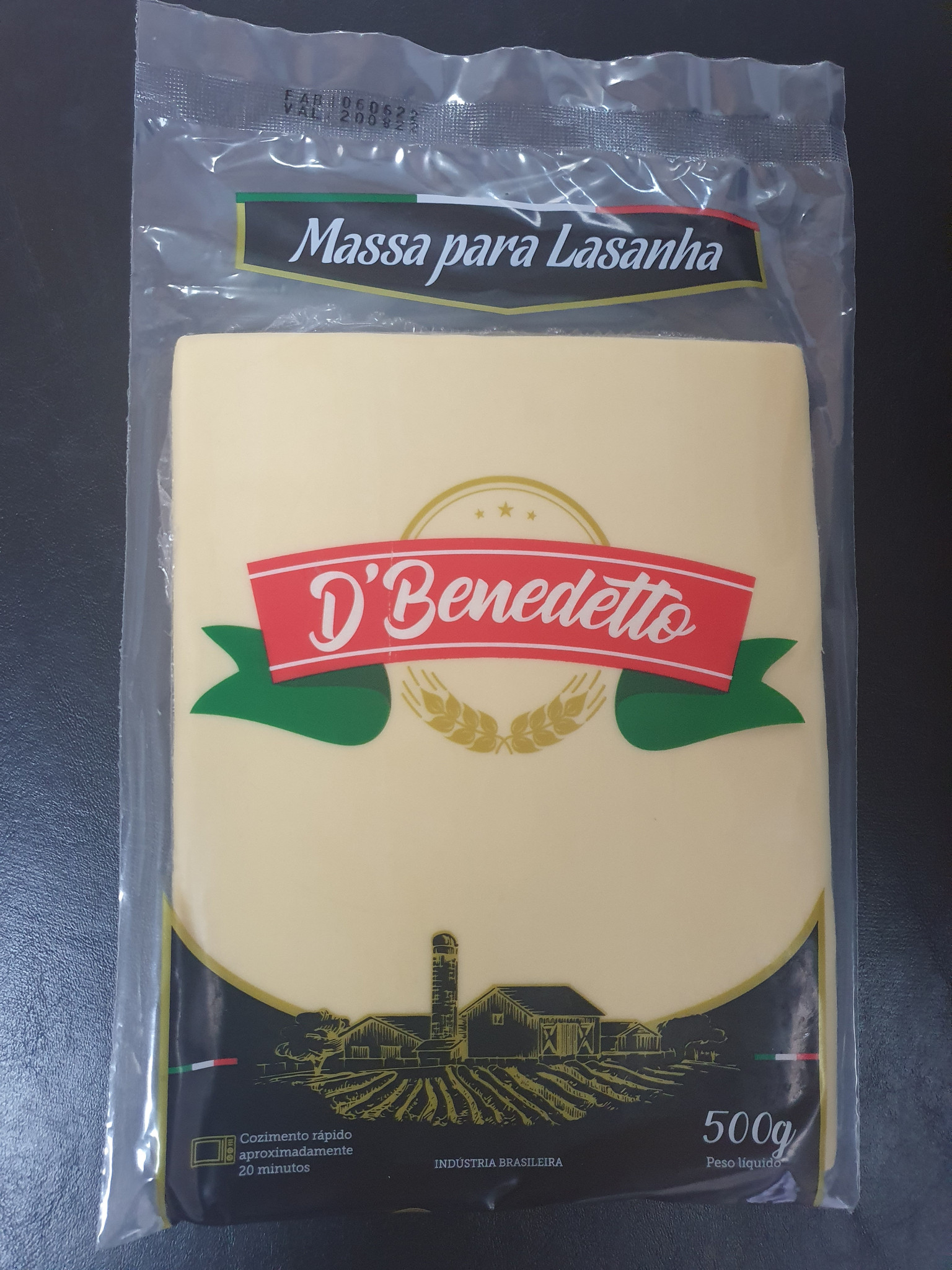 Massa Lasanha D'Benedetto 500g
