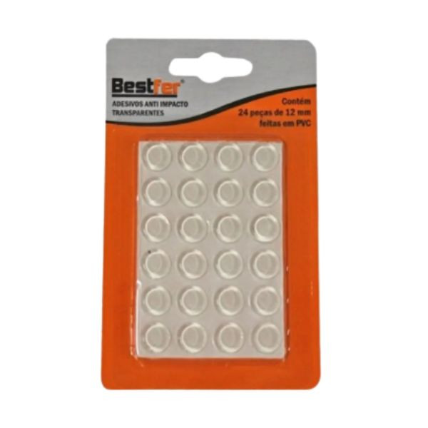 Adesivo Anti Impacto Transparente 12mm Pc 24 Peças