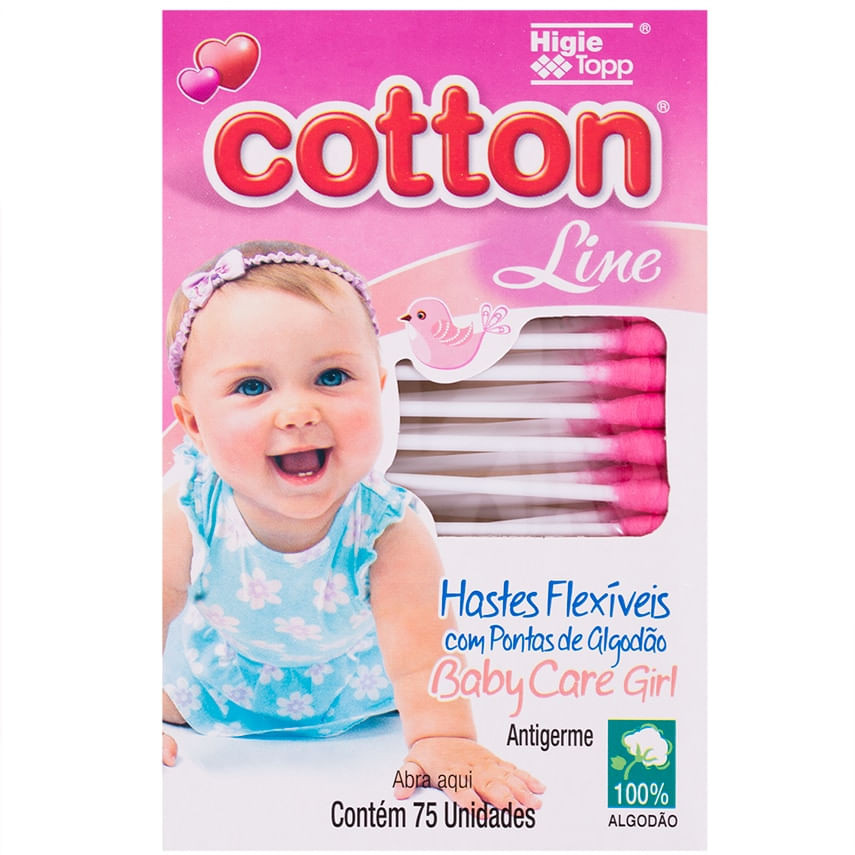 HASTES FLEXIVEIS COTONELA ROSA C/75 UN