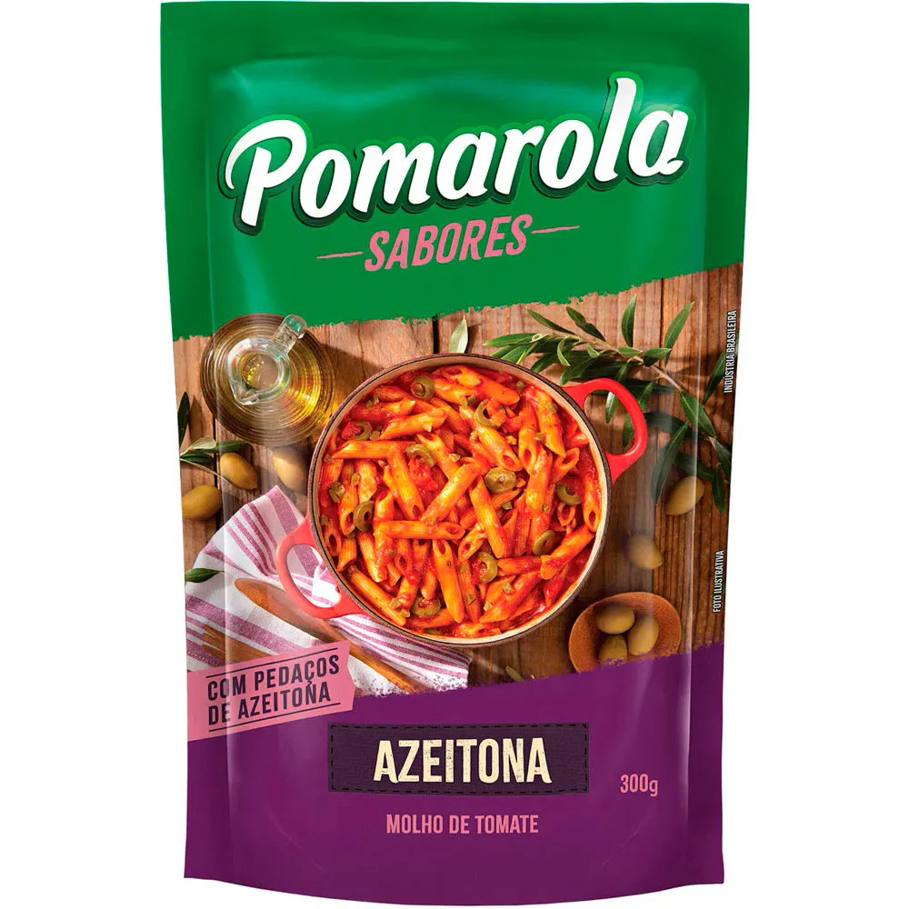 Molho De Tomate Pomarola Sabores Azeitona Sc 300g