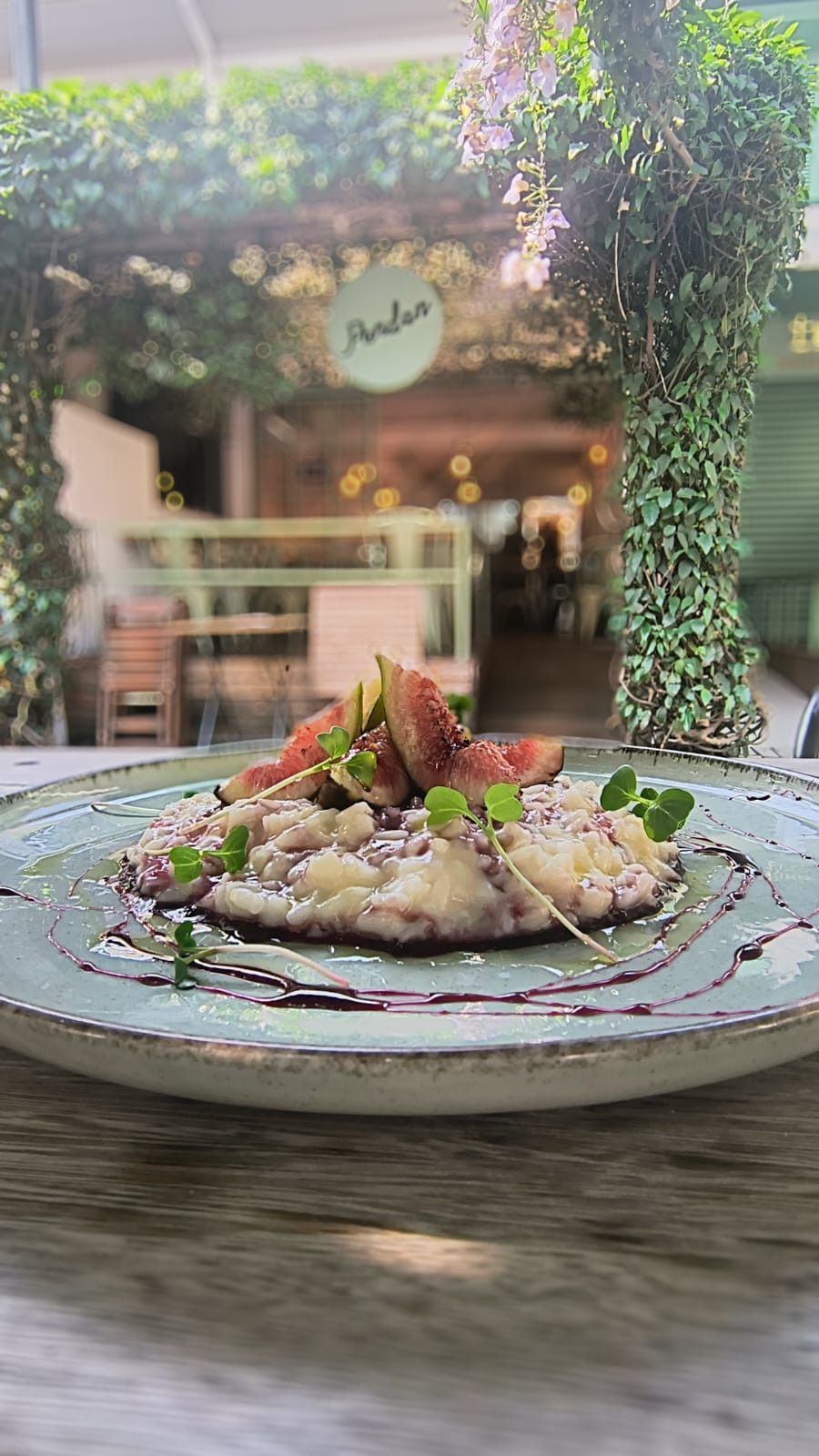 Risoto de Parmesão e Figo Glaceado
