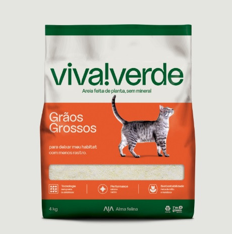 Areia Viva Verde Grãos Grossos 4kg