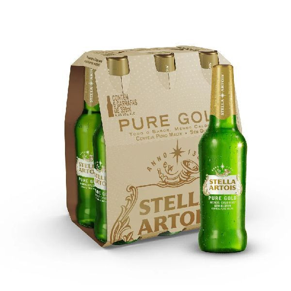 CERVEJA STELLA ARTOIS PURE GOLD LN 330ML PACK 6 UN
