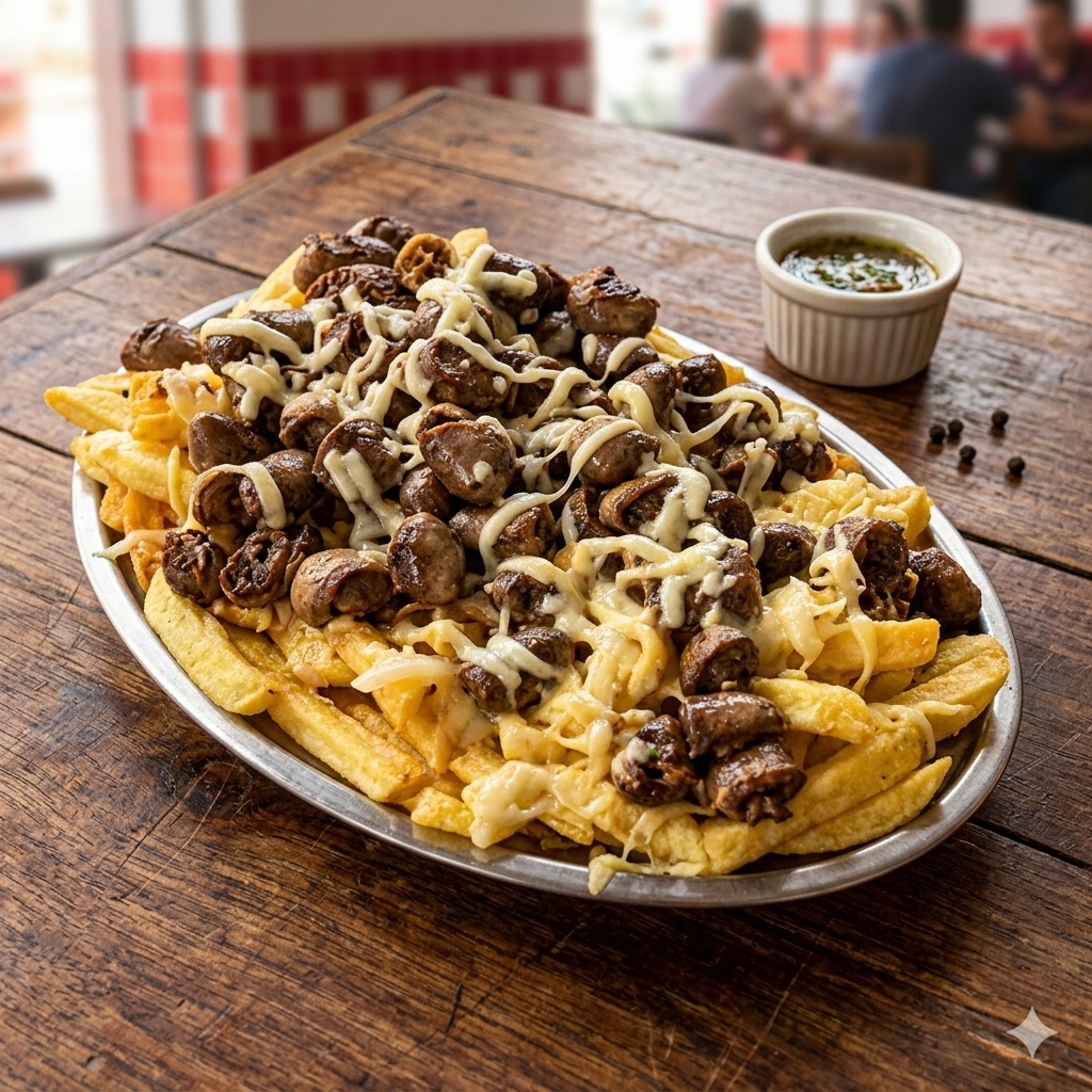 Porção de Fritas com Coração e Queijo