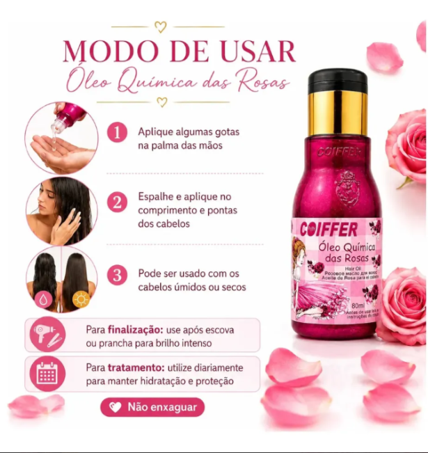 ÓLEO QUIMICA DAS ROSAS COIFFER 80ML