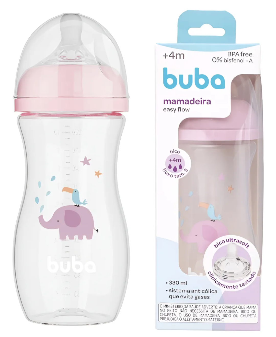 Mamadeira Buba 330 ml - Rosa