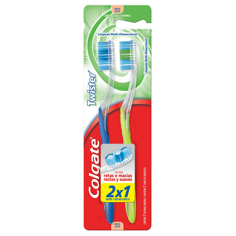 ESCOVA DENTAL COLGATE "MACIA" TWISTER C/2UN¬