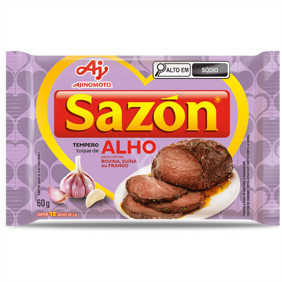 TEMPERO EM PO SAZON "ALHO" 60G (ROXO CLARO)