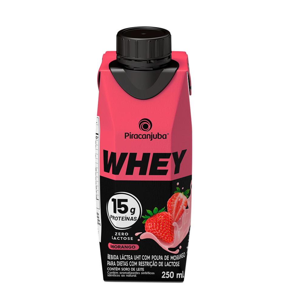 BEBIDA LACTEA WHEY PIRACANJUBA 15G MORANGO 250ML
