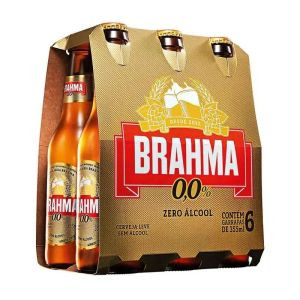 CX CERVEJA BRAHMA 0.0% ALCOOL LONG NECK 355ML C/6UN