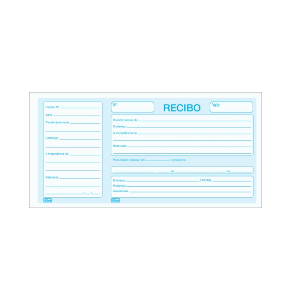 BLOCO RECIBO TILIBRA CANHOTO 206X105MM C50FLS