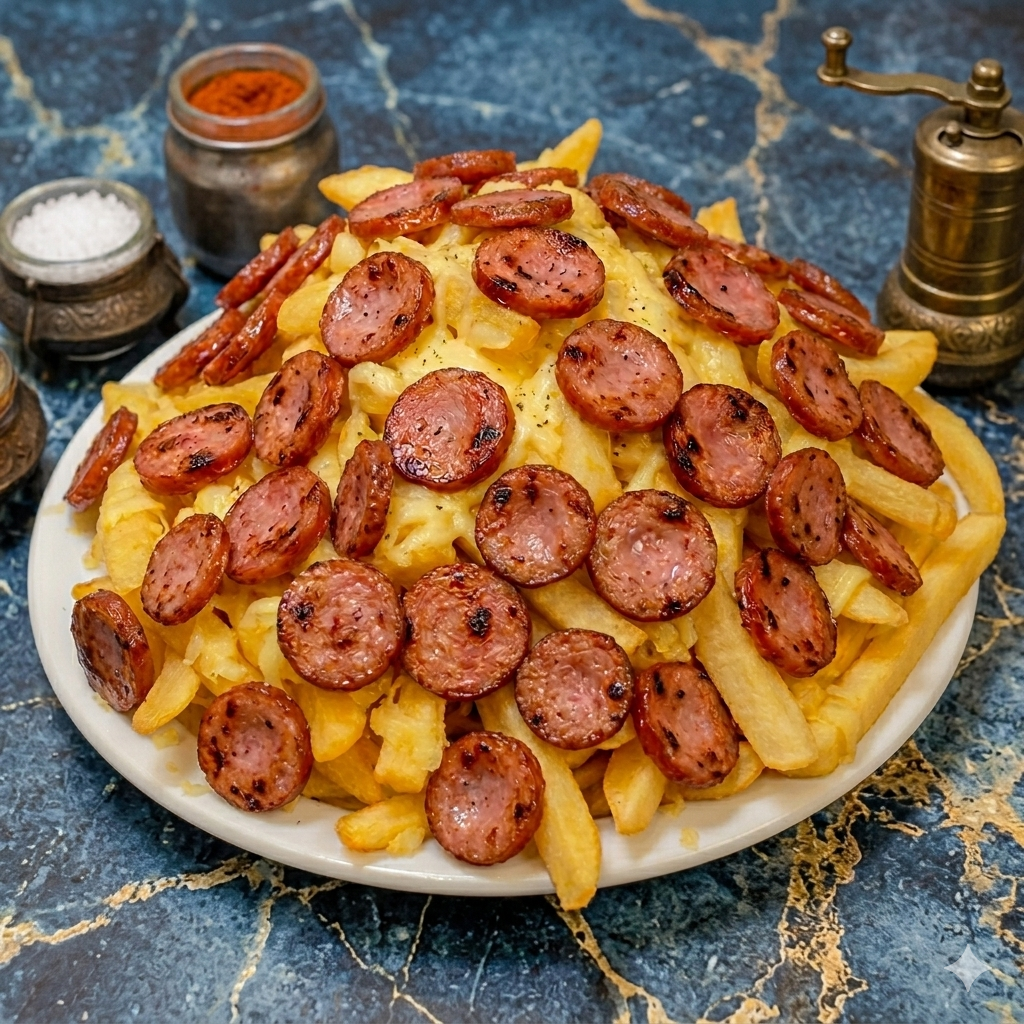 Fritas Grande com Queijo e Calabresa