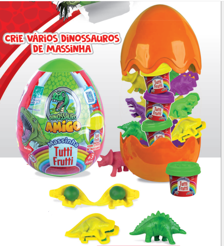 BRINQUEDO DINOSSAURO AMIGO COM MASSINHA 