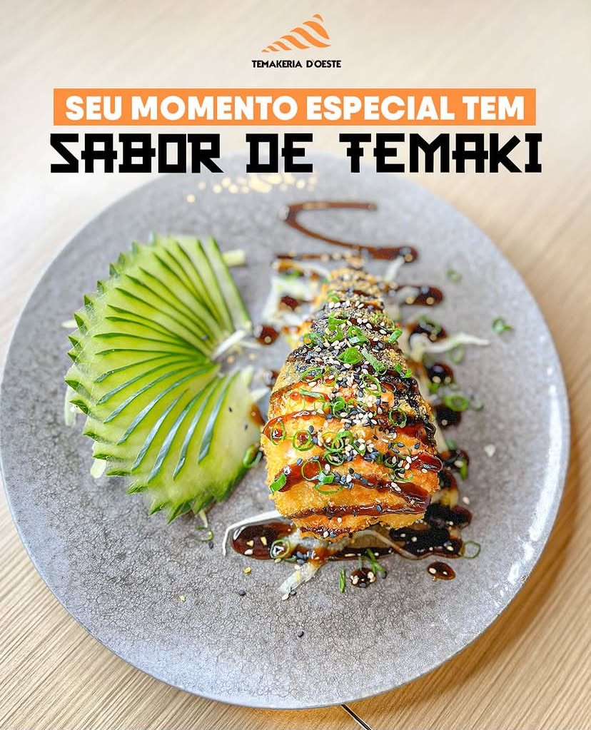 Temaki salmão frito (na alga)
