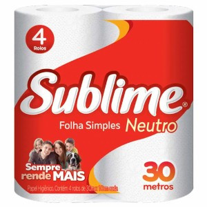 PAPEL HIGIENICO SUBLIME COM 4 FOLHA SIMPLES