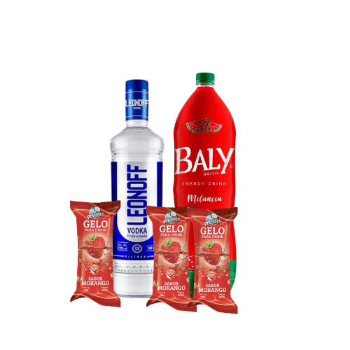 Combo Vodka leonof 3 gelos sabores+ energetico sabor 