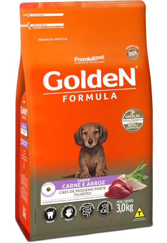 Golden Formula Filhotes Carne & Arroz Porte Peq. 1 kg 