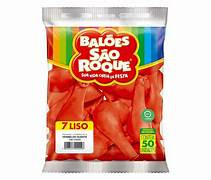 BALÃO BEXIGA SÃO ROQUE N7 VERMELHO 50UN FESTA