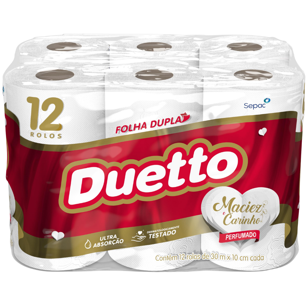 PAPEL HIG DUETTO F.DUPLA "PERFUMADO" 30M C/12UN