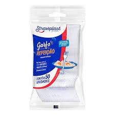 GARFO DESCARTAVEL STRAWPLAST REFEIÇAO BRANCO C/50UN