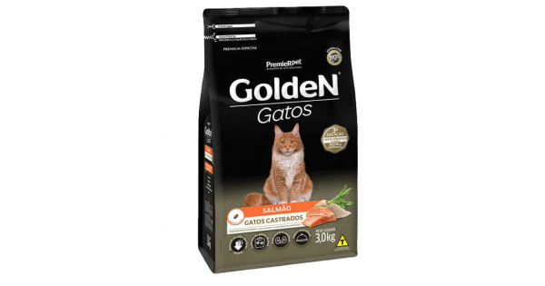 Golden Gatos Castrados Adultos Salmão 3kg
