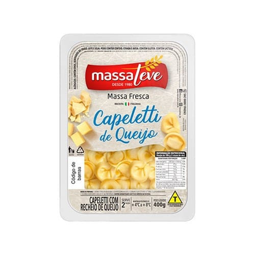 Massas Frescas Massaleve Capeletti de Queijo Embalagem 400g