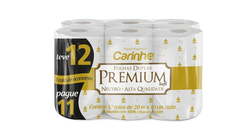 Papel Higiênico Carinho Premium - 20X10 