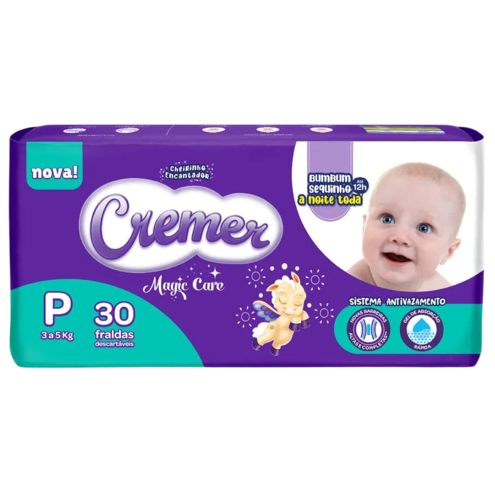 FRALDA CREMER "P" JUMBO C/30UN