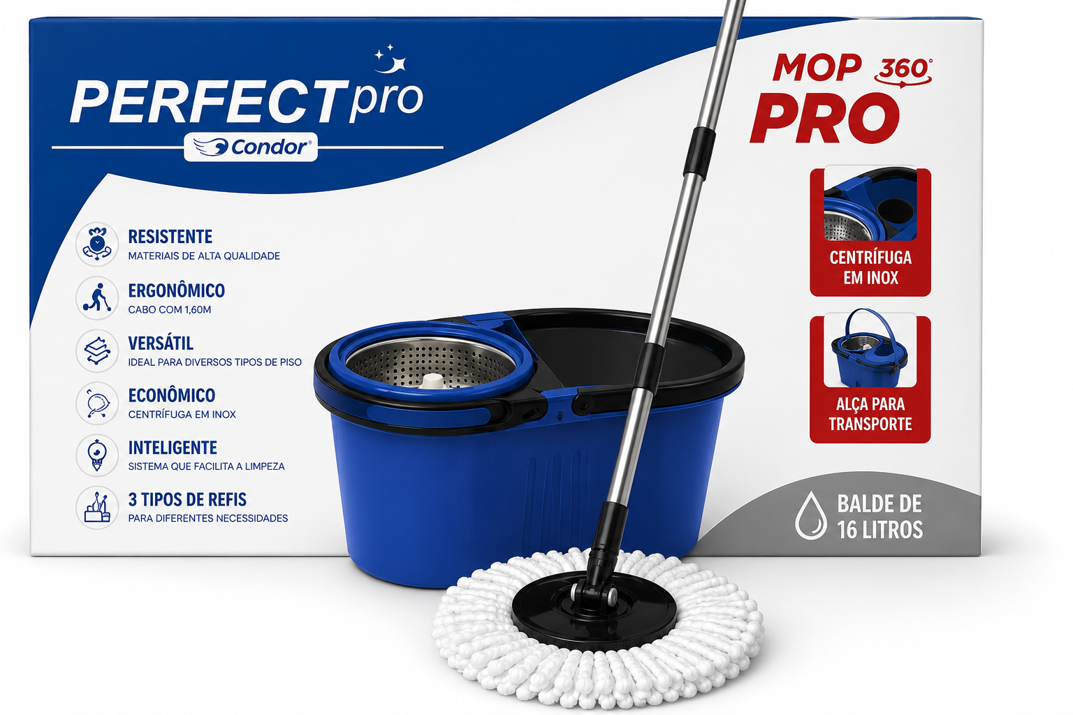 Mop Pro Perfect Condor Azul - 16L