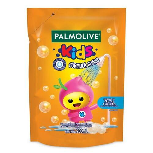 Sabonete Líquido para Mãos e Corpo Kids de Frutas Tropicais Palmolive Refil 200ml