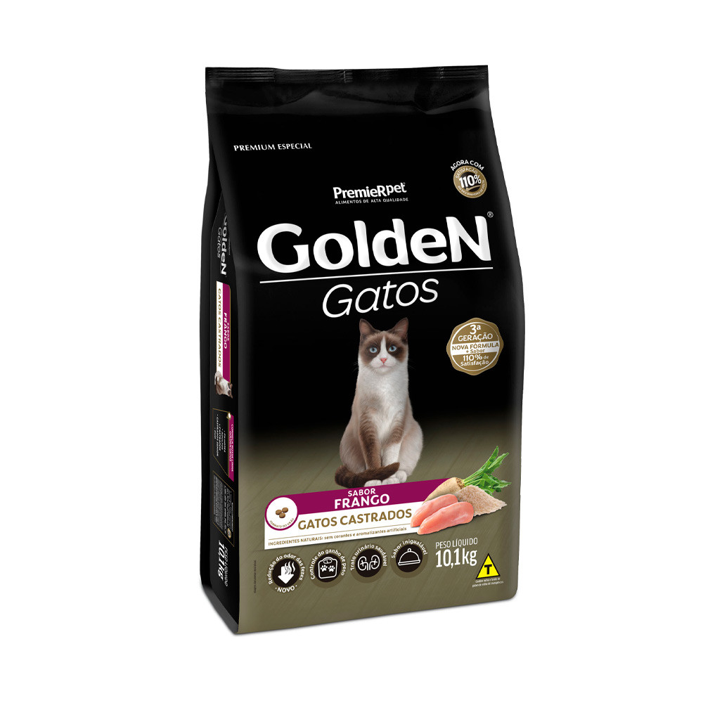 Golden Gatos Castrados Adultos Frango 10kg