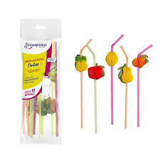 CANUDO FRUTAS STRAW C/10
