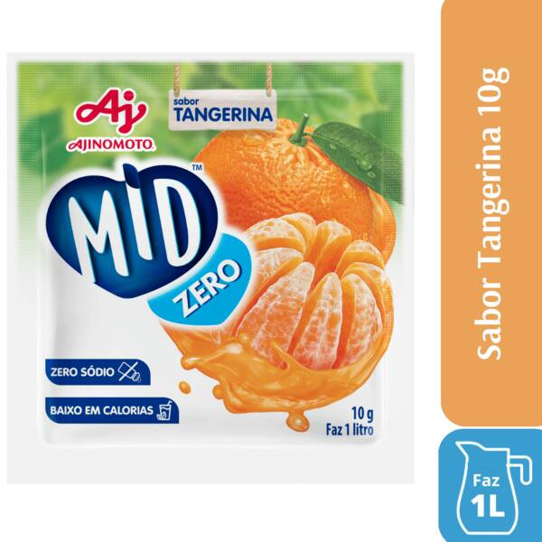 Refresco Em Pó Sabor Tangerina Zero Mid 10g