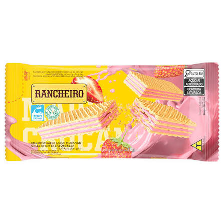 Biscoito Wafer Rancheiro Morango 78g