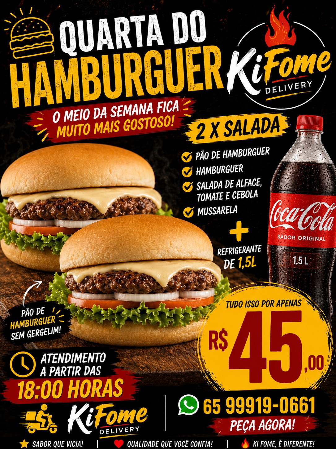 COMBO X-SALADA QUARTA DO HAMBURGER