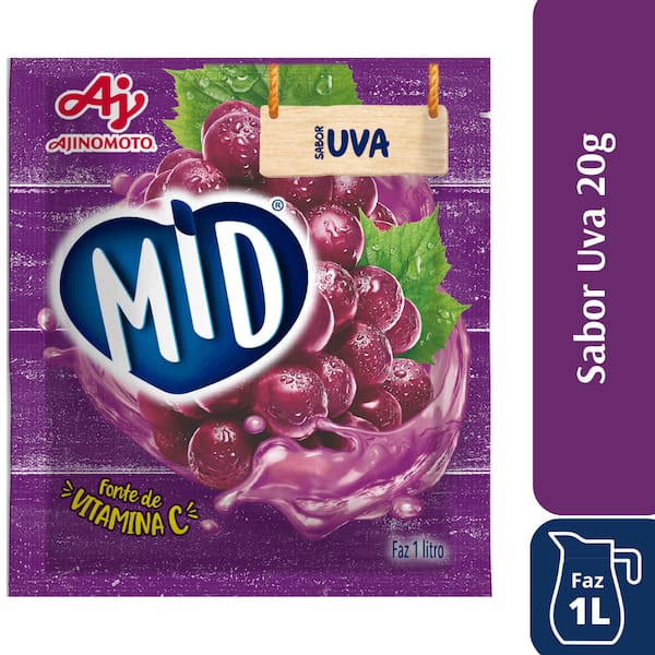 Refresco em Po Mid 20g Uva