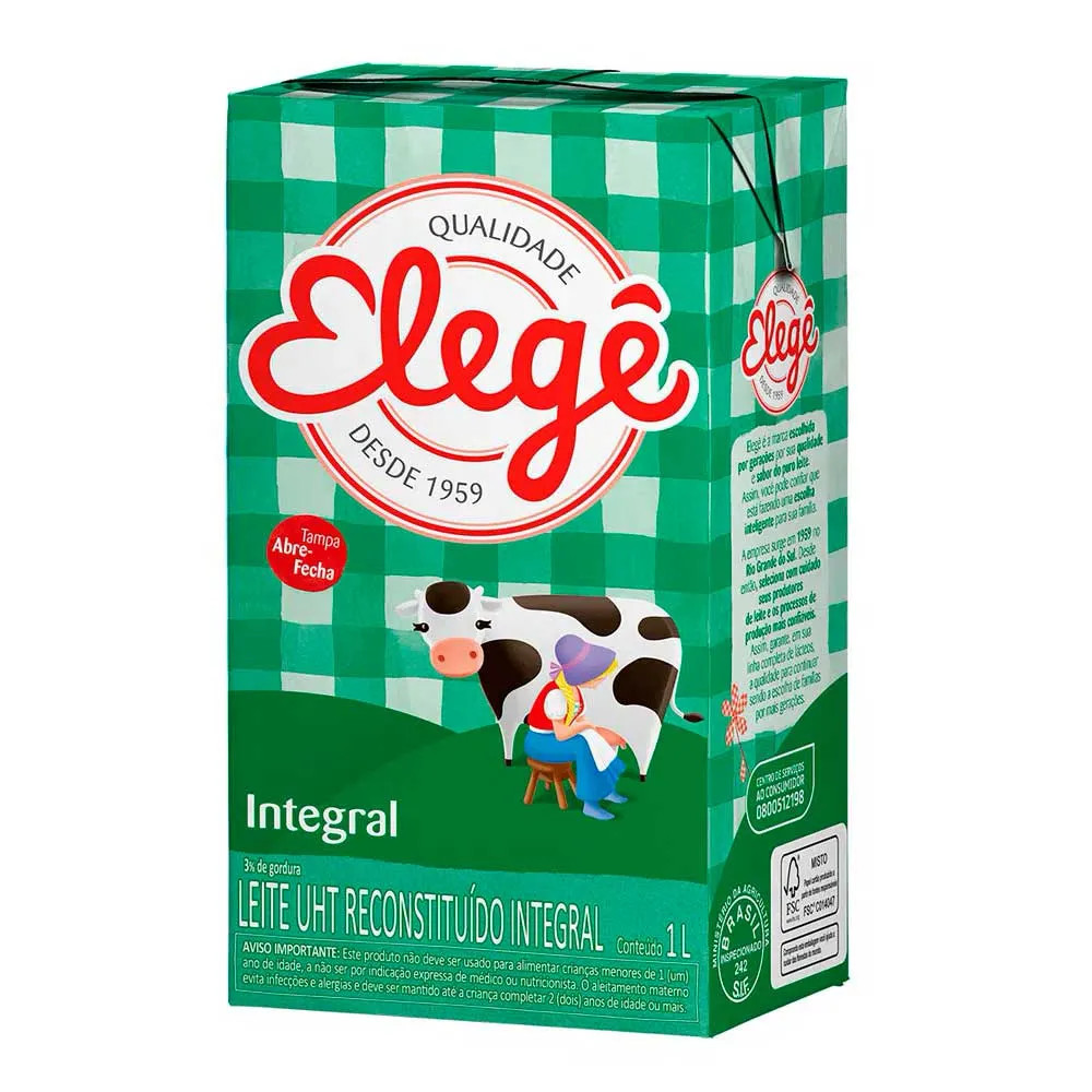 Leite Longa Vida Elege Integral 1l