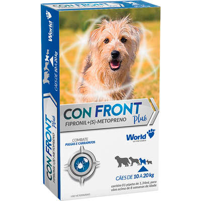 Antipulgas e Carrapatos Word Veterinária ConFront Plus para Cães de 10 a 20 Kg