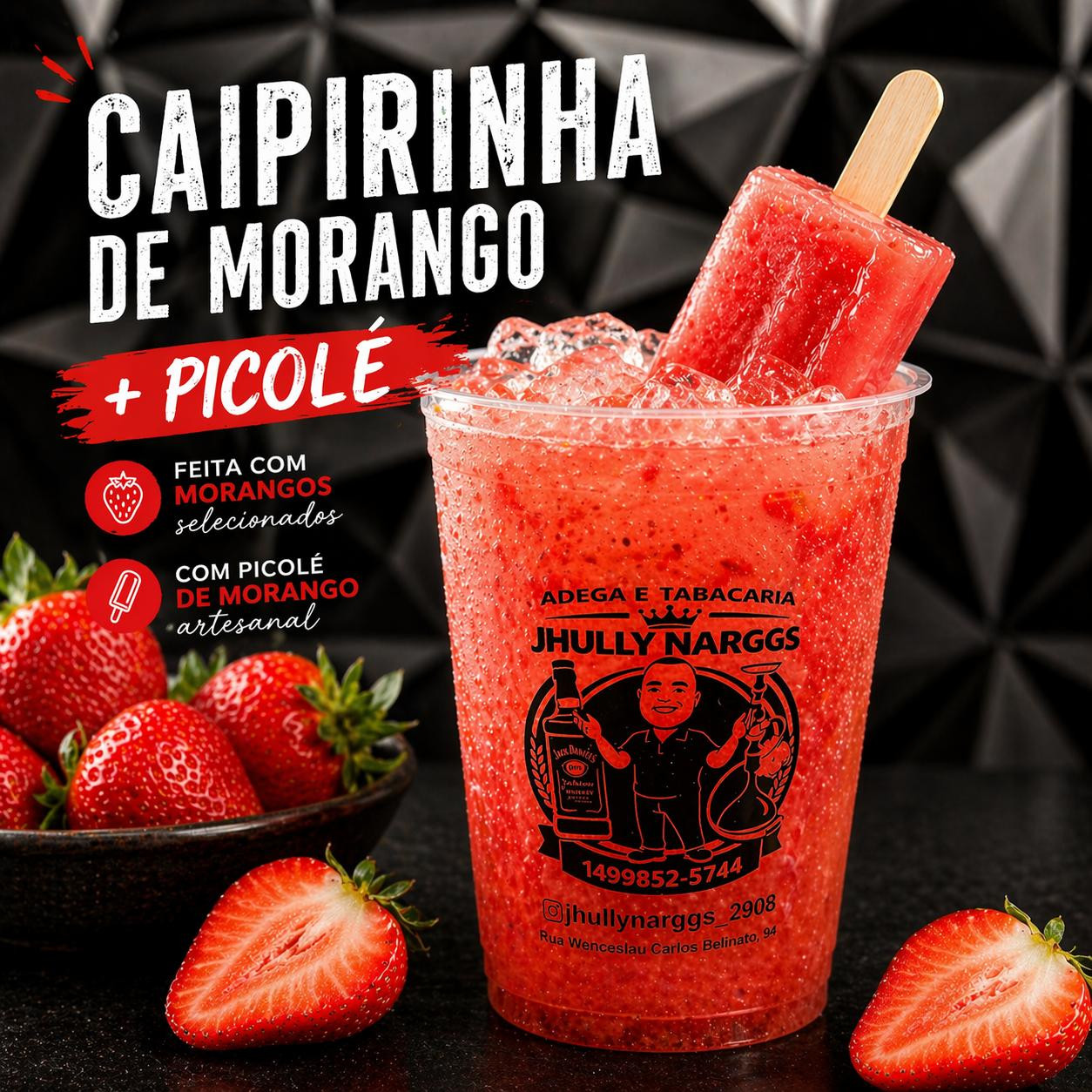CAIPIRINHA MORANGO 700ML