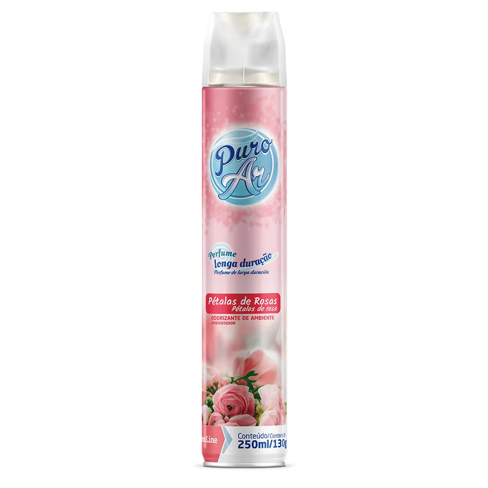 PURO AR ODORIZADOR DE AMBIENTE 250ML PÉTALAS DE ROSAS