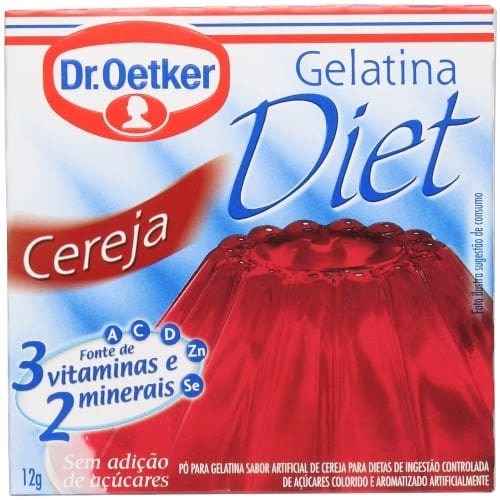 Gelatina em Pó Sabor Cereja Diet Dr. Oetker 12g