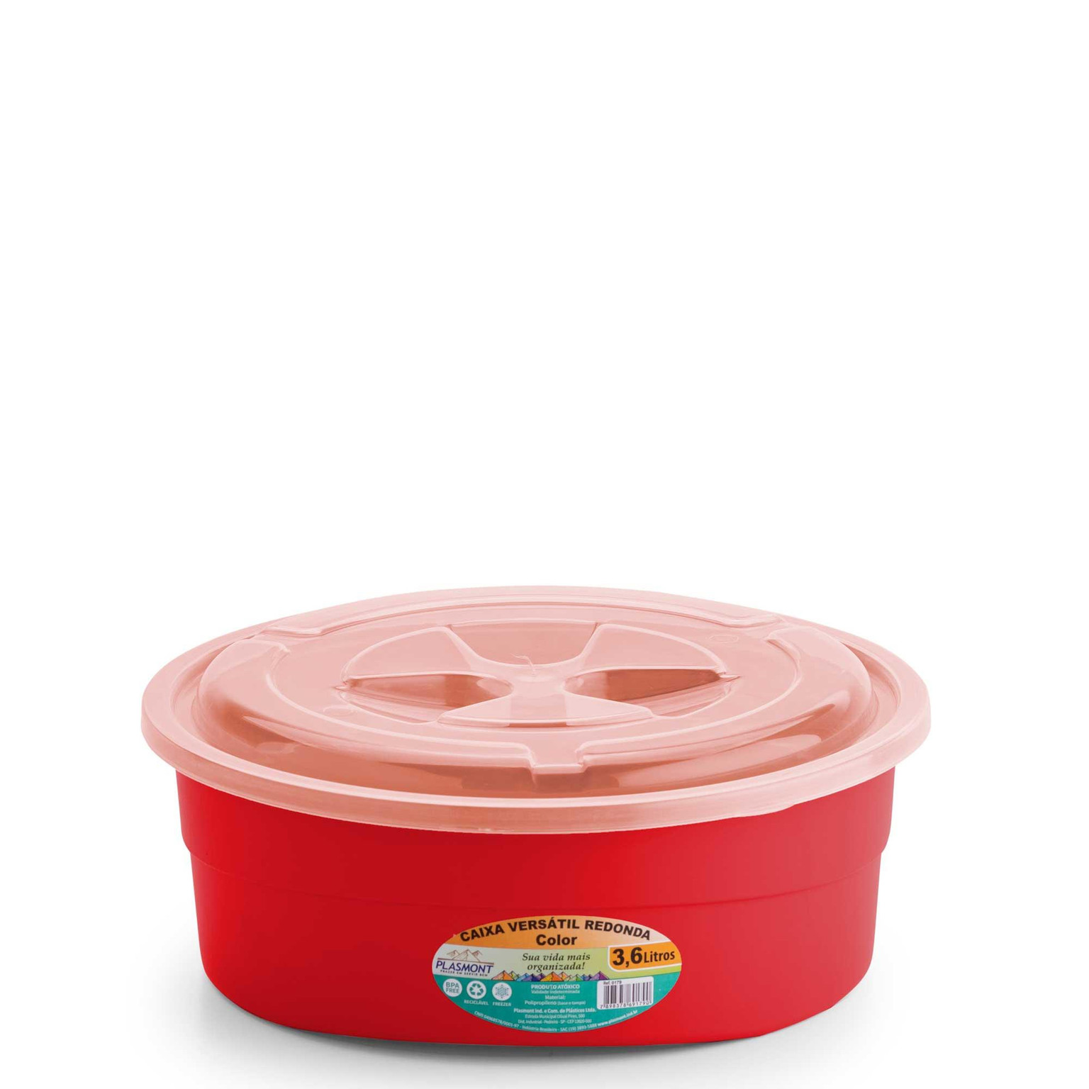 POTE CAIXA VERSATIL MULTIUSO RED 3.6LT VERMELHA