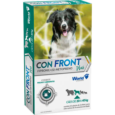 Antipulgas e Carrapatos Word Veterinária ConFront Plus para Cães de 20 a 40 Kg