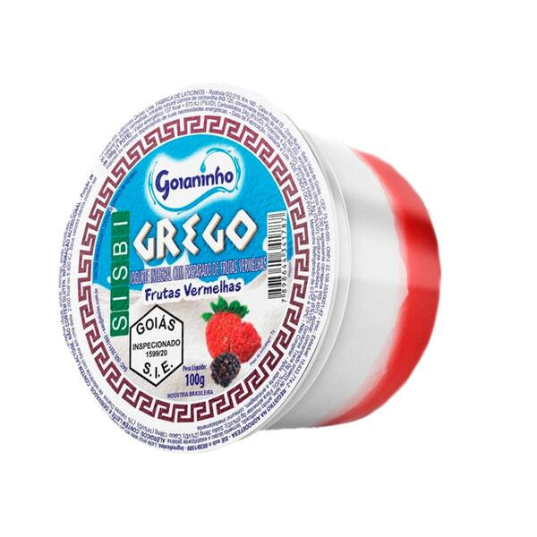 Iogurte Integral Grego Goianinho Frutas Vermelhas 100g