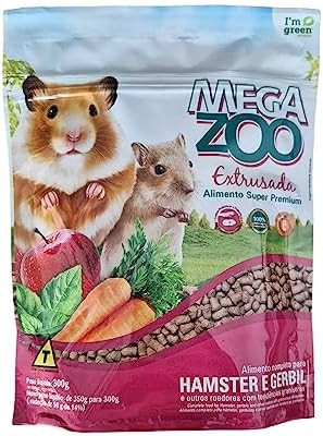 Mega Zoo Extrusada Hamster e gerbil 300g