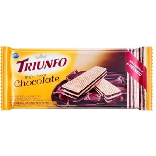Biscoito Wafer Triunfo Sabor Chocolate Arcor 105g